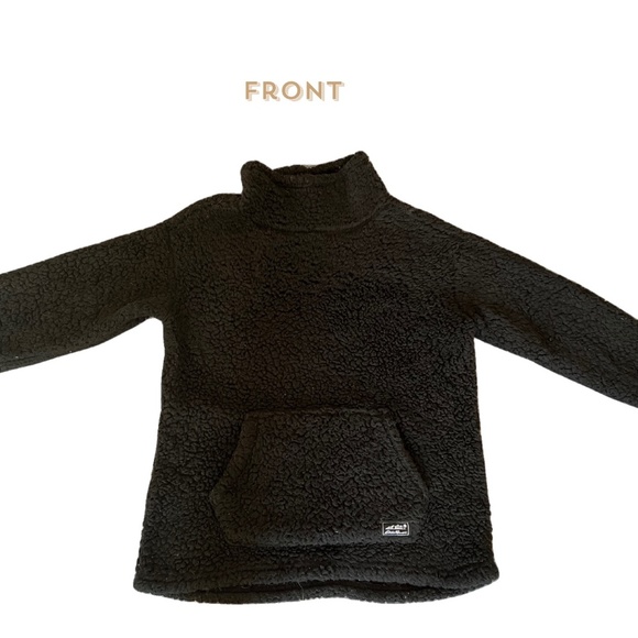 Eddie Bauer Jackets & Blazers - Eddie Bauer Black Fireside Teddy Turtleneck Pullover with Front Pouch Pocket